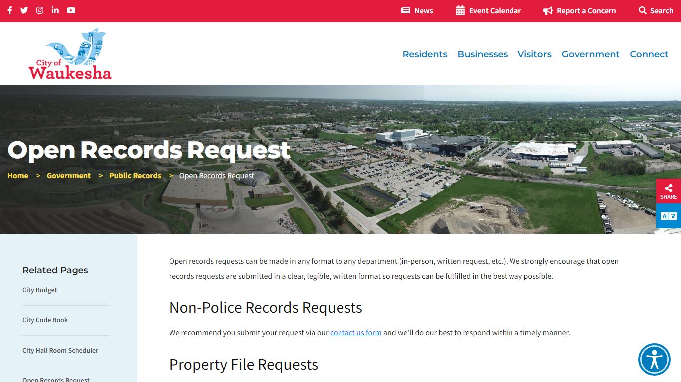 Open Records Request - Waukesha, WI